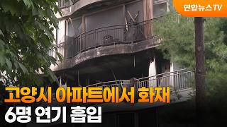 고양시 아파트에서 화재…6명 연기 흡입 / 연합뉴스TV (YonhapnewsTV)