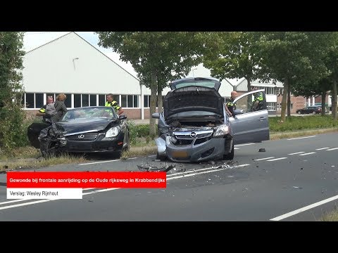Gewonde bij frontale aanrijding op de Oude rijksweg in Krabbendijke