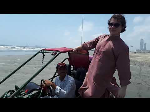 Lovely Karachi beach sea Nasir khanjan riding
