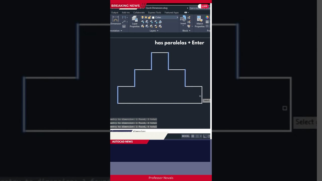 AutoCAD - Como cotar rapidamente com o comando QDIM #shorts