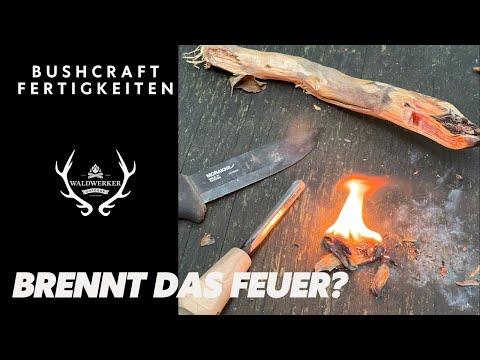 Wie mit dem Feuerstahl & Kienspan Feuer entzündet wird.