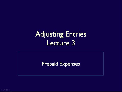 Module 4, Adjusting Entries, Video 1, Prepaid Expenses Video