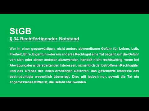 § 34 StGB Rechtfertigender Notstand (Sachkunde 34a)