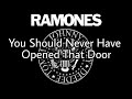 RAMONES - You Should Never Have Opened That Door (Lyric Video)
