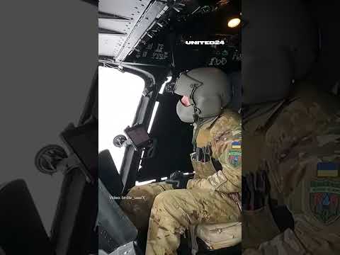 View From the Cockpit During the Combat Mission of Ukrainian Attack Helicopter #warinukraine