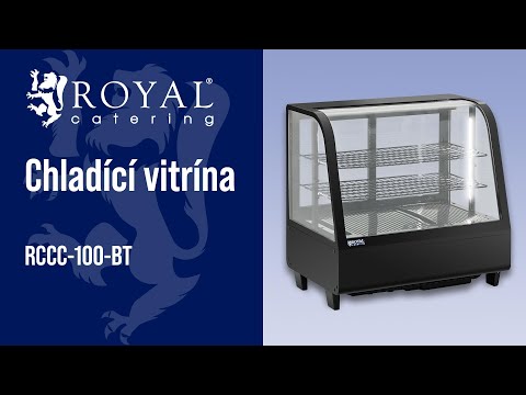 video - Chladicí vitrína - 100 l - Royal Catering - 3 úrovně - černá