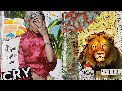 2021 Finished Glue Book flip thru with Collage Art