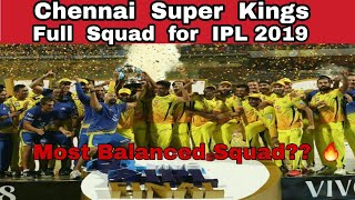 Chennai Super Kings Full squad Details for IPL 2019 | CSK Squad Like |