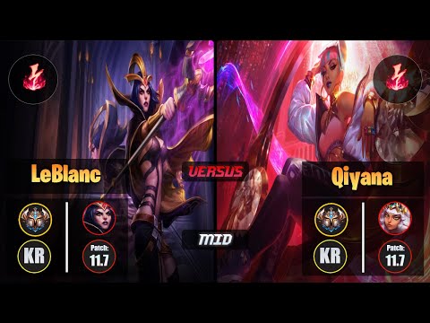 Challenger LEBLANC [Electrocute] (Mid) VS  QIYANA - Challenger KR Patch 11.7