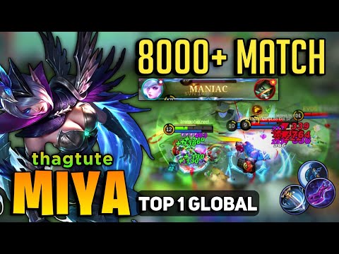 MANIAC! Goldlane Miya Best Build 2022 [ Top 1 Global Miya Gameplay] By thagtute - Mobile Legends