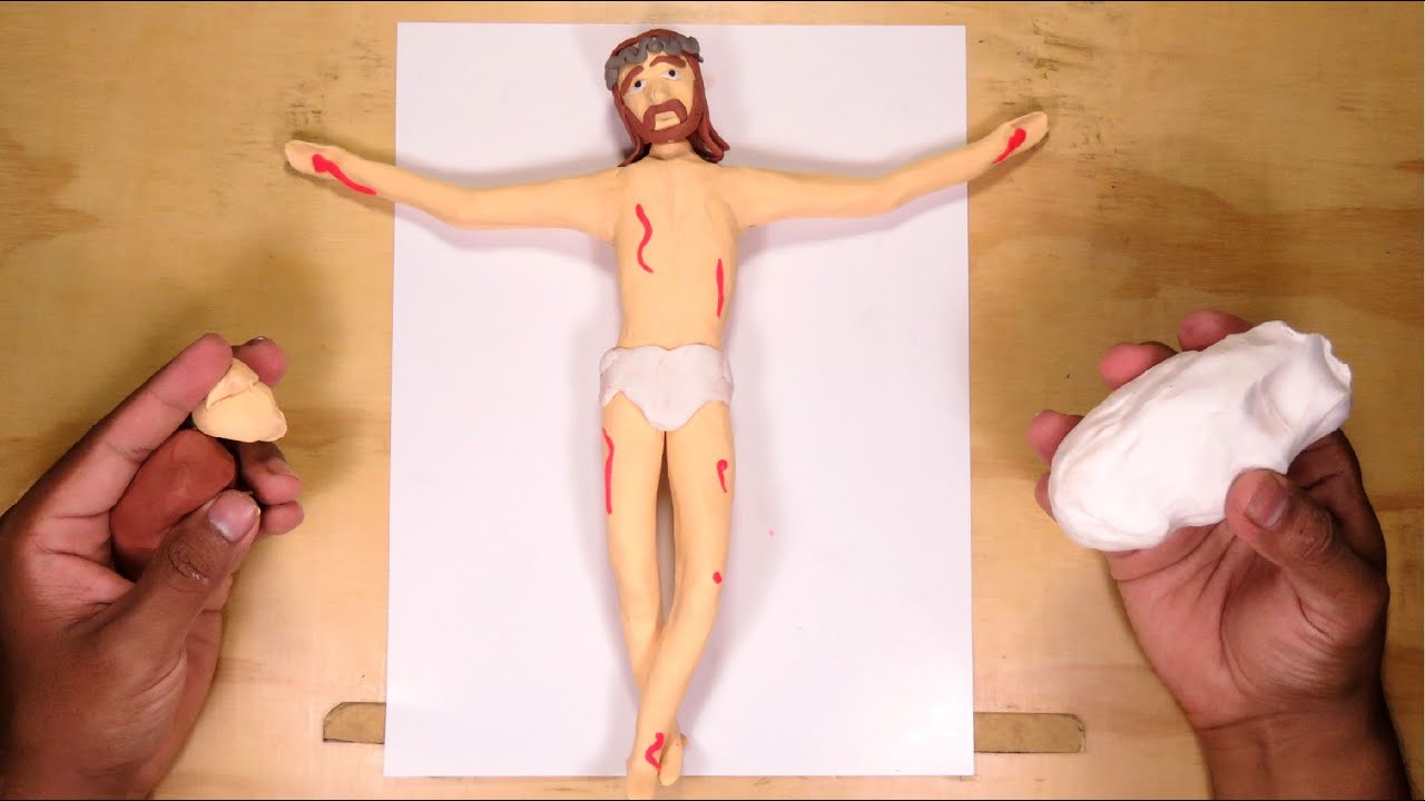 Cómo hacer a Jesús Crucificado con plastilina paso a paso