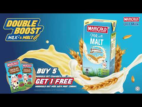 Buy 5 MARIGOLD UHT Chocolate Milk 200ml, get 1 free MARIGOLD UHT Milk with Malt 200ml!