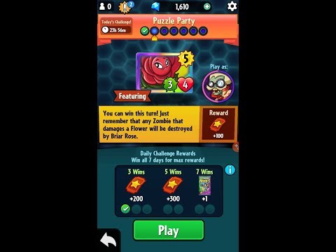 Puzzle Party 24/04/19 - Plants vs Zombies Heroes Daily Challenge