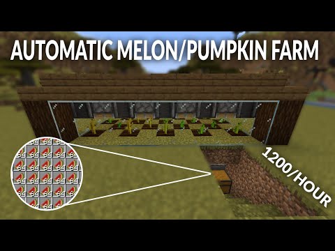 Minecraft Automatic Melon/Pumpkin Farm - Advanced & High Producing - Working all Versions