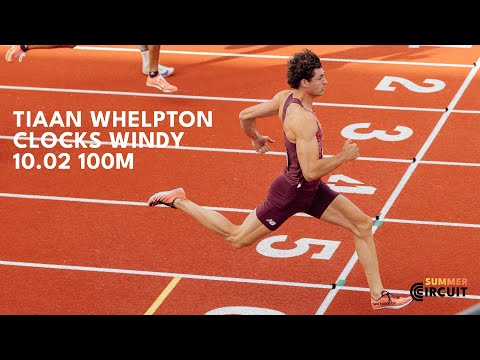 Tiaan Whelpton Runs Windy 10.02 100m | Summer Circuit