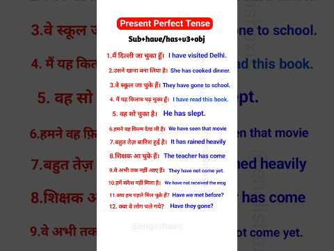 Present Perfect Tense #shorts Sentences