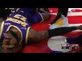LeBron James PLAYING DEAD during game, Lakers teammates come to help