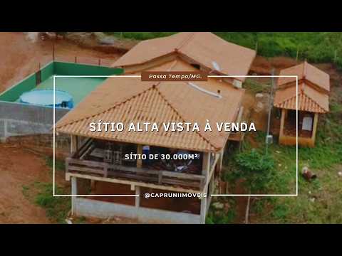 Sítio de 30.000m² com vista definitiva e estrutura completa em Passa Tempo/MG.