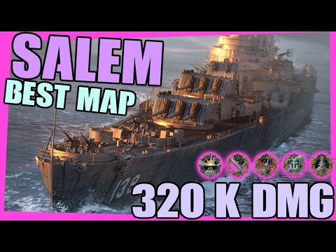 USS Salem Two Brothers down the Middle, 319K and 6 Kills - World of Warships