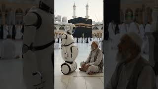 Robot Gifts a Miswak to a Pilgrim Before🤖🕋❤️