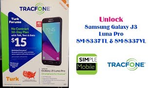 Unlock Simcard Samsung Galaxy J3 Luna Pro S337TL Tracfone S337VL Simple Mobile Success