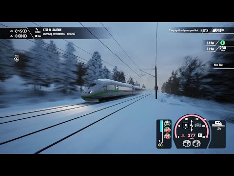 Train Sim World 3 - ICE 3 - Snow Gameplay - 377 km/h