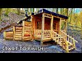 Building a Log Cabin from Start to Finish - all stages of construction with Luxon Bushcraft