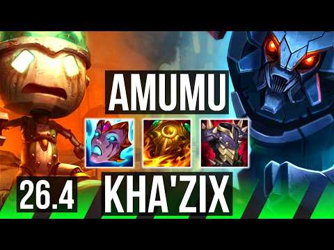 AMUMU vs KHA'ZIX (JGL) | Perfect KDA: 8/0/5 | KR Master | 26.4