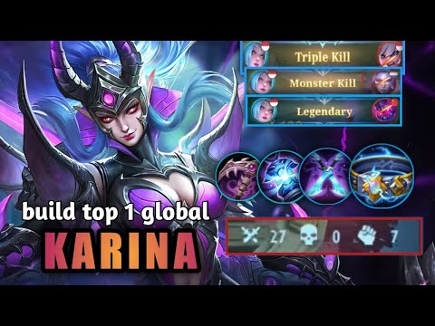 GAME PLAY TOP 1 GLOBAL KARINA KILL 27 TANPA MATI PAKAI BUILD FULL MAGIC DAMAGE