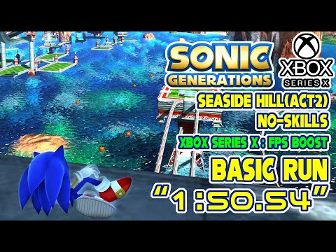 SONIC GENERATIONS（XBOX SERIES X）FPSBOOST 60fps PLAY： SEASIDE HILL ACT2 NO-SKILLS BASIC RUN