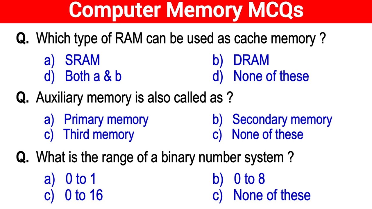 Computer Memory MCQ with Answers