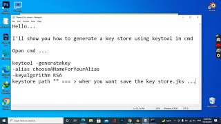 How to generate key store with keytool in cmd