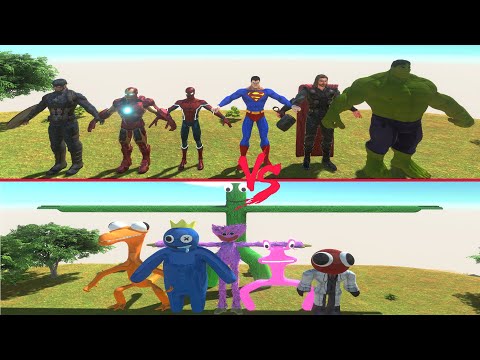 TEAM THE AVENGER VS TEAM RAINBOW FRIEND - Animal Revolt Battle Simulator