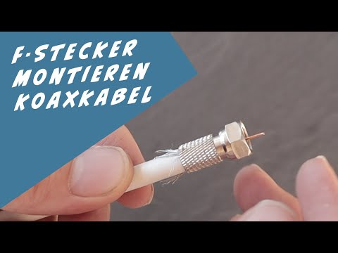 Mounting an F-connector on a coaxial cable, SAT cable connector instructions