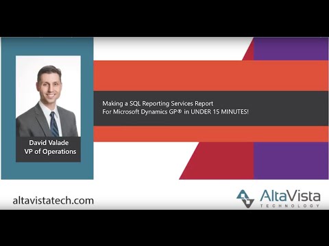SSRS Reports for Dynamics GP in UNDER 15 Minutes
