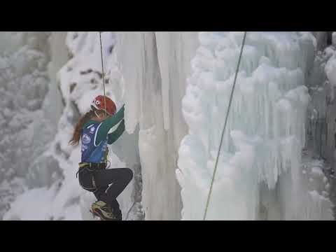 Maple Damien at Qualifying Day 1 for UIAA Ice Climbing North American Championships 2022 in Ouray