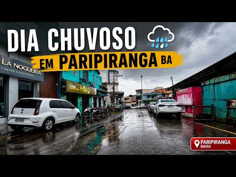 Dirigindo pelas ruas de Paripiranga (BA) em um dia chuvoso