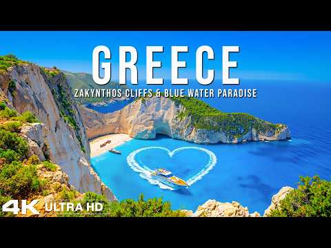 [4K] Greece 🇬🇷 Zakynthos Cliffs & Blue Water Paradise | Mediterranean Deep House Vibes ✨
