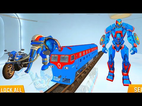 Flying Train Robot Multiple Transformation: Motorcycle Train Elephant Robot - Android iOS Gameplay