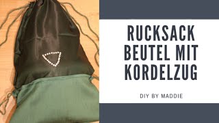 DIY Rucksack Beutel mit Kordelzug nähen