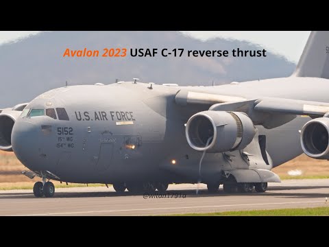 Avalon airshow 2023: C-17 demo (reverse thrust)