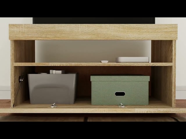 Video Teaser für 804397 vidaXL TV Cabinet with LED Lights Sonoma Oak 75x35x40 cm