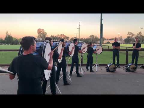 Blue Devils 2019 bassline in the lot at DCI West playing some Ram