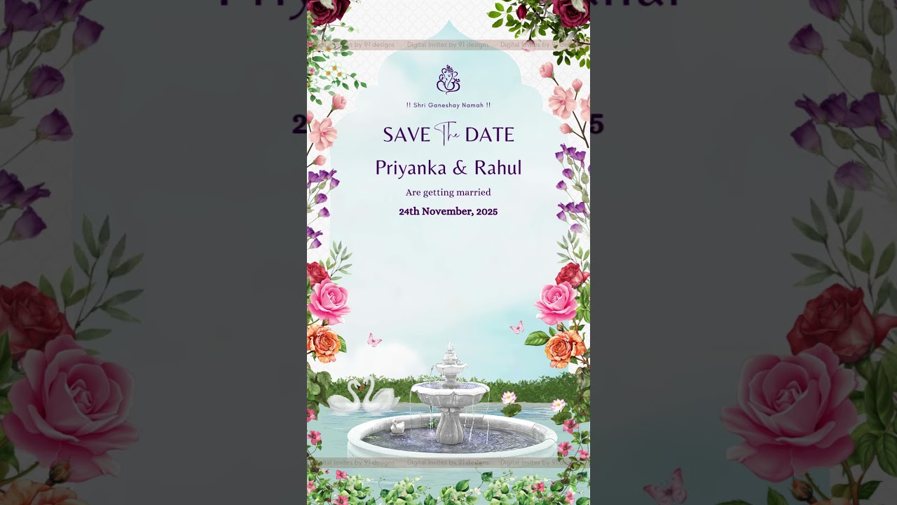 Pastel Watercolour Save the Date Card