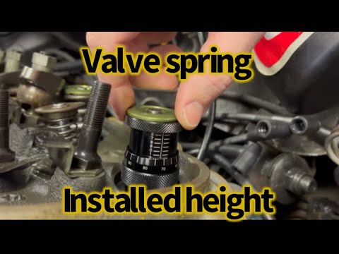 How to: Check valve spring install height, reading a valve spring height micrometer.