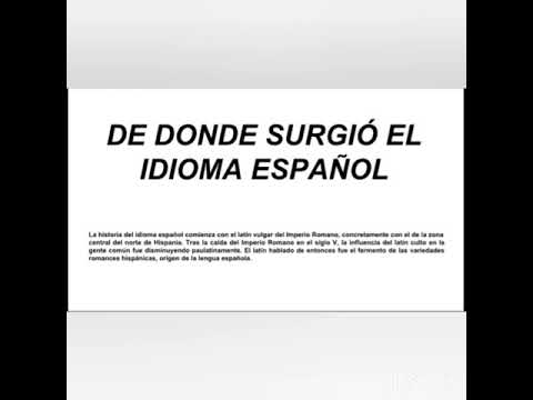 De donde surgio el idioma Español