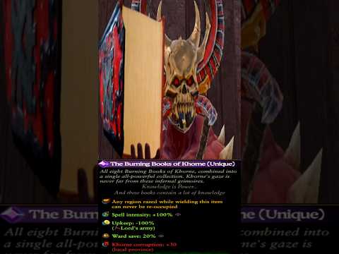 Eight Burning Books of Khorne, New Legendary Item in Total war Warhammer3 (6.2 patch)