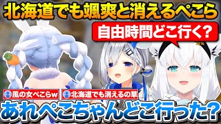 北海道でも颯爽とどこかに消えるぺこちゃん+にじとホロの空気感が違いすぎた話【ホロライブ/白上フブキ/兎田ぺこら/天音かなた】