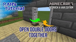 Open Double Doors Together Tutorial - Minecraft 1.20+ Bedrock & Java edition