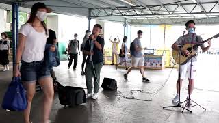 人來人往/戀上外星人/單車/年少無知/那裡只有我共你-Cover By AboutTime Music@2020/10/18~尖沙咀碼頭Busking